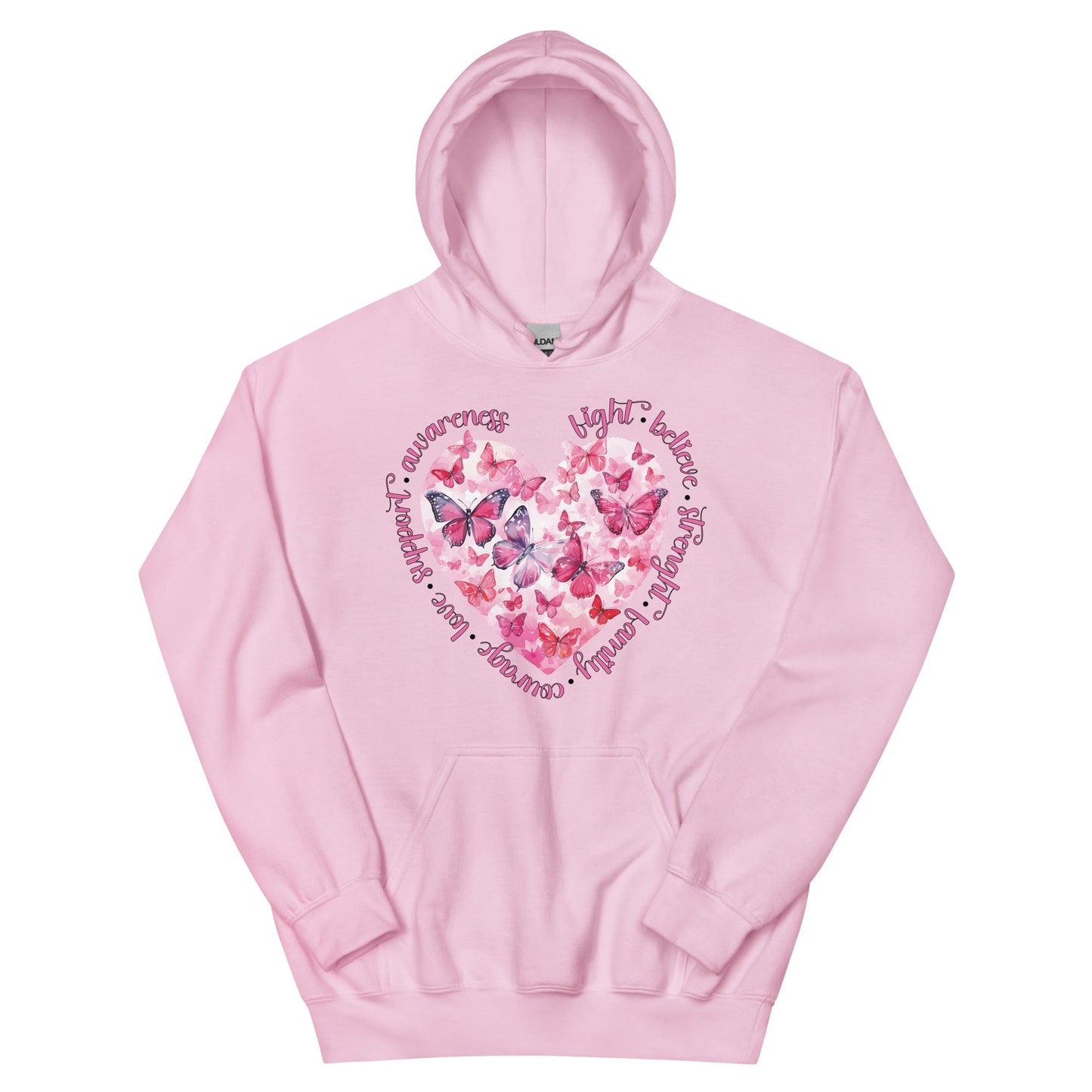 Breast Cancer Heart Hoodie - JohnVsGBMLight PinkS