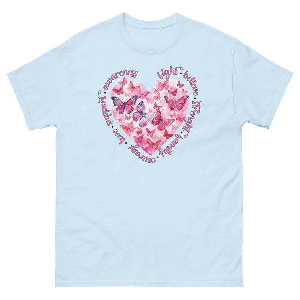 Breast Cancer Heart Tee - JohnVsGBMLight BlueS