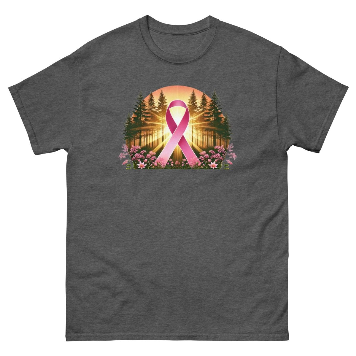 Breast Cancer Lights Forest Tee - JohnVsGBMDark HeatherS