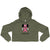 Breast Cancer Mouse Bow Crop Hoodie - JohnVsGBMMilitary GreenS