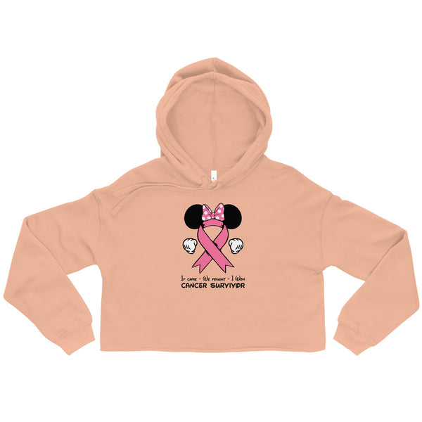 Breast Cancer Mouse Bow Crop Hoodie - JohnVsGBMPeachS