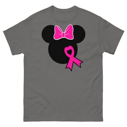 Breast Cancer Mouse Bow Tee - JohnVsGBMCharcoalS