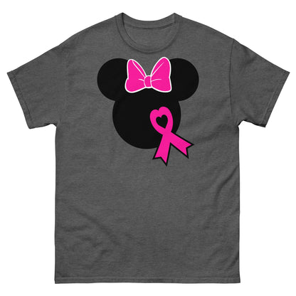 Breast Cancer Mouse Bow Tee - JohnVsGBMDark HeatherS