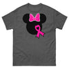 Breast Cancer Mouse Bow Tee - JohnVsGBMDark HeatherS