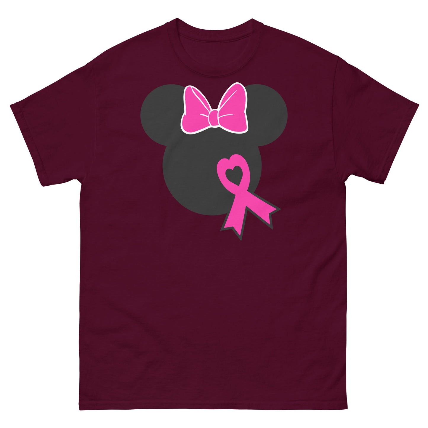 Breast Cancer Mouse Bow Tee - JohnVsGBMMaroonS