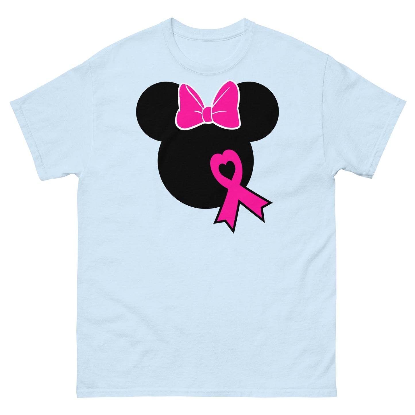 Breast Cancer Mouse Bow Tee - JohnVsGBMLight BlueS