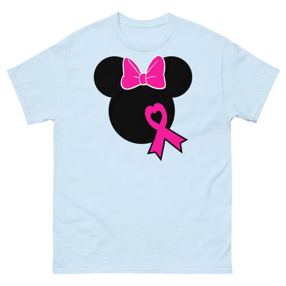 Breast Cancer Mouse Bow Tee - JohnVsGBMLight BlueS