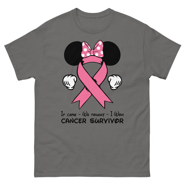 Breast Cancer Mouse Dot Bow Tee - JohnVsGBMCharcoalS