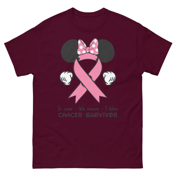 Breast Cancer Mouse Dot Bow Tee - JohnVsGBMMaroonS