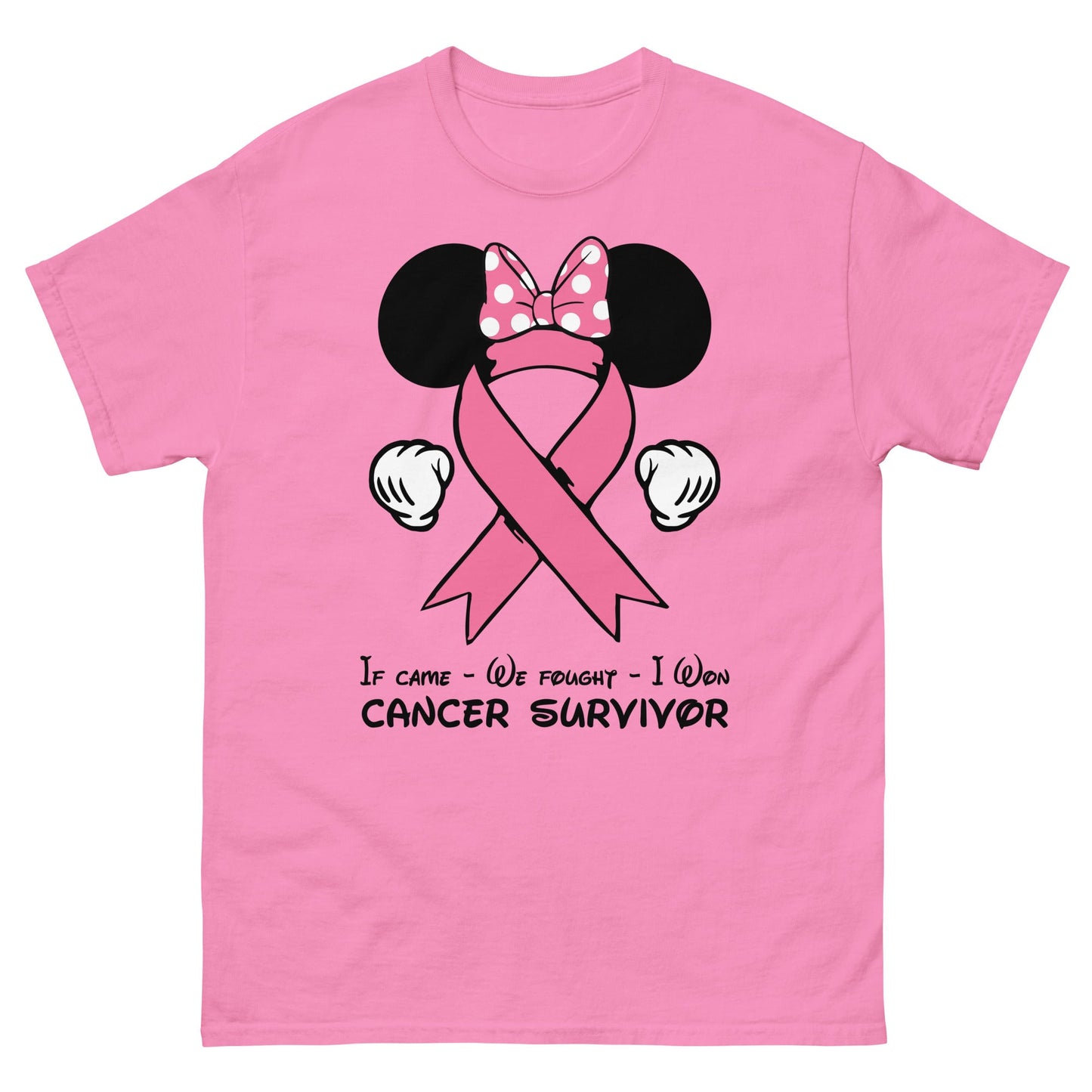 Breast Cancer Mouse Dot Bow Tee - JohnVsGBMAzaleaS