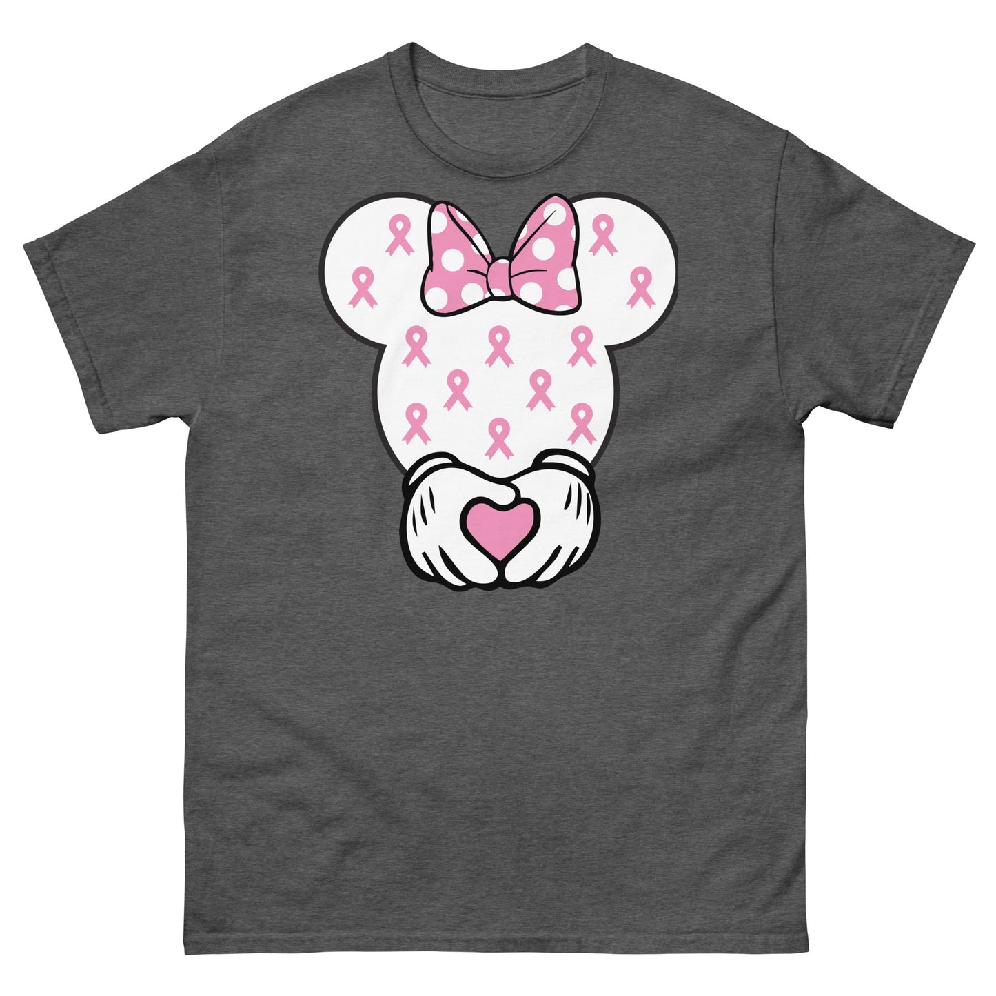 Breast Cancer Mouse Heart Tee - JohnVsGBMDark HeatherS