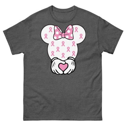 Breast Cancer Mouse Heart Tee - JohnVsGBMDark HeatherS