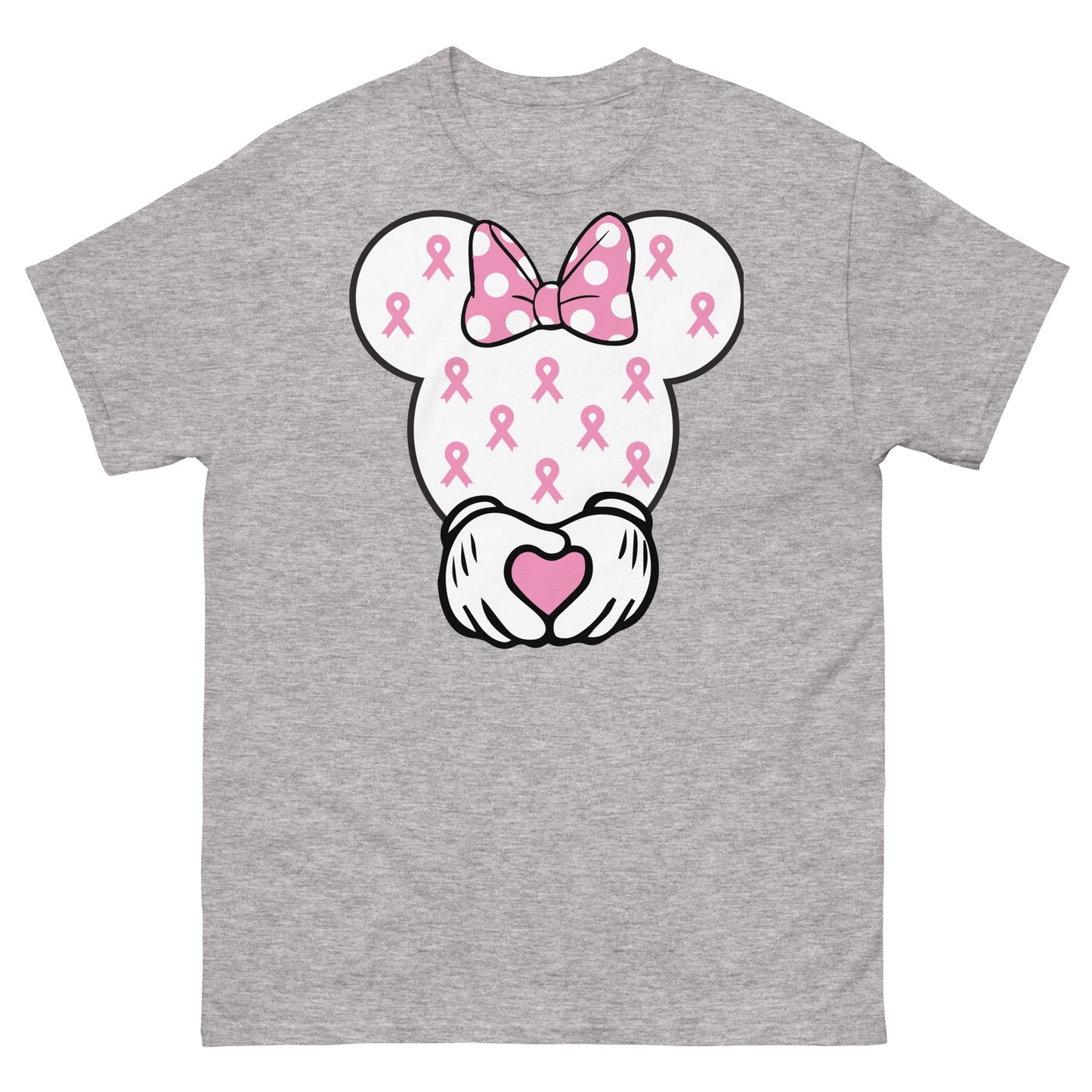 Breast Cancer Mouse Heart Tee - JohnVsGBMSport GreyS