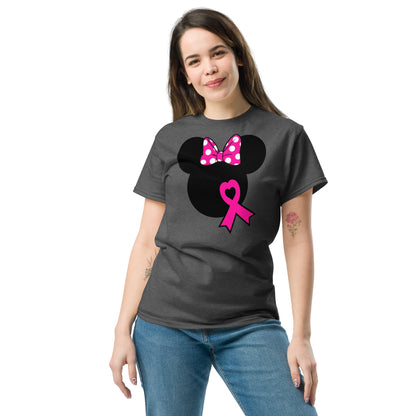 Breast Cancer Mouse Light Bow Tee - JohnVsGBMWhiteS