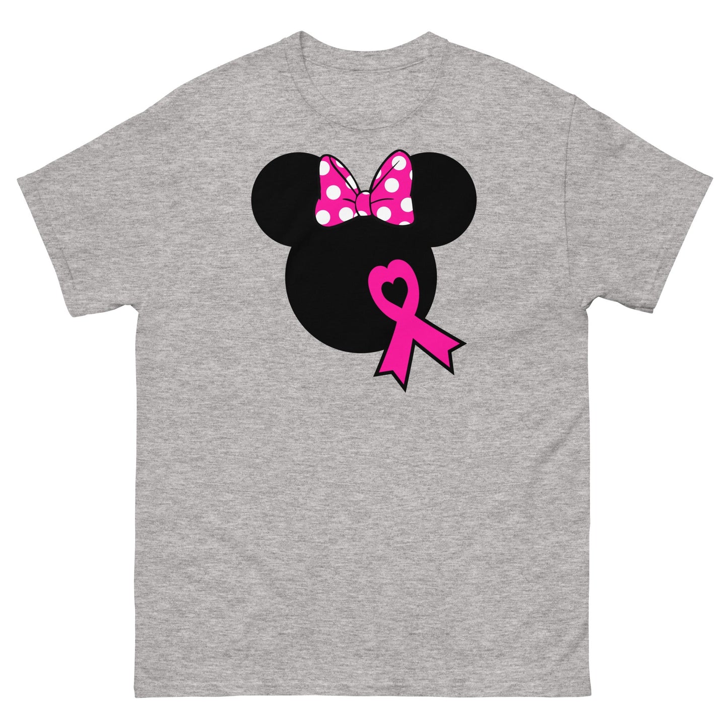 Breast Cancer Mouse Light Bow Tee - JohnVsGBMSport GreyS