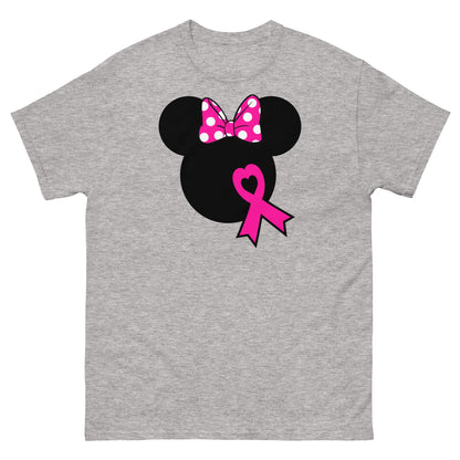 Breast Cancer Mouse Light Bow Tee - JohnVsGBMSport GreyS