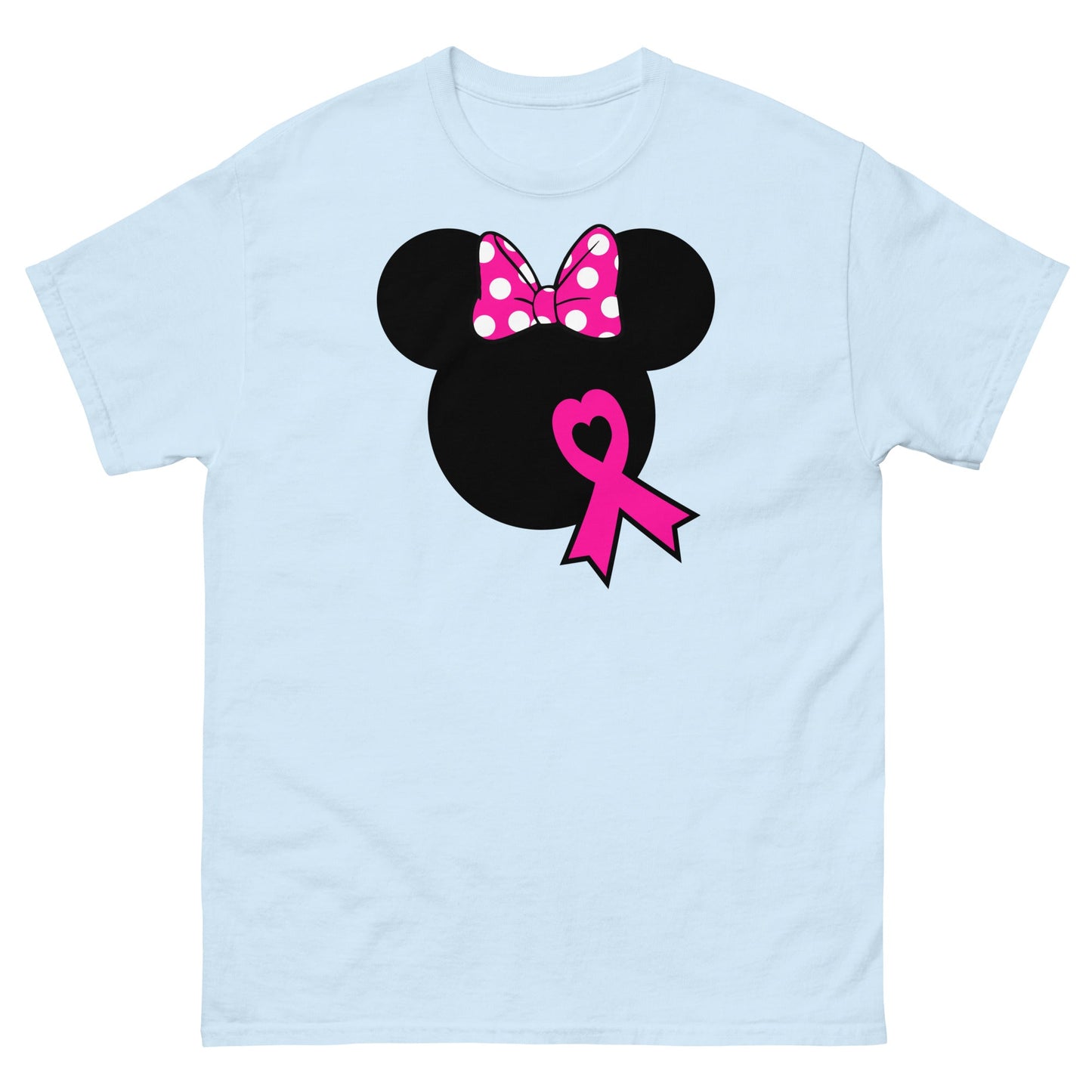 Breast Cancer Mouse Light Bow Tee - JohnVsGBMLight BlueS