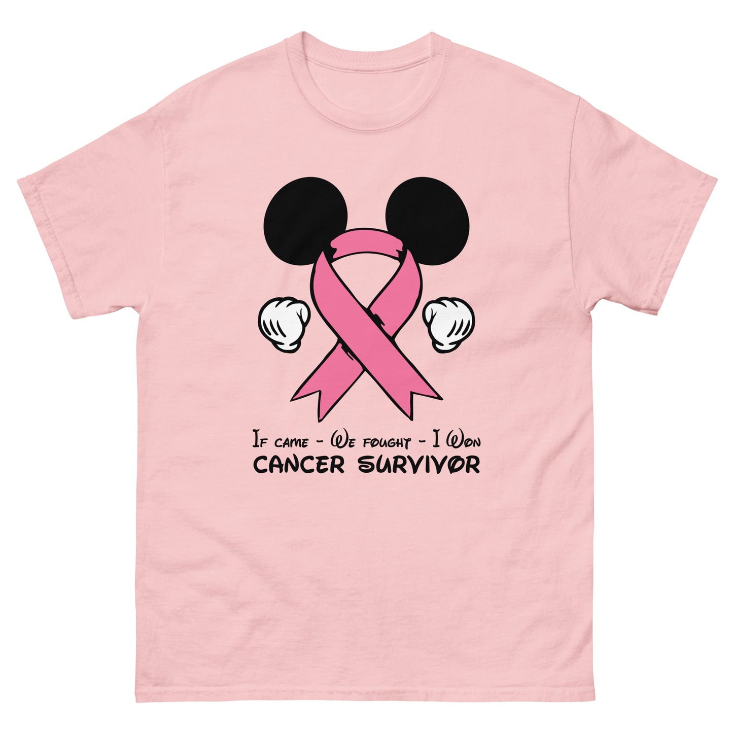 Breast Cancer Mouse Light Pink Ribbon Tee - JohnVsGBMLight PinkS