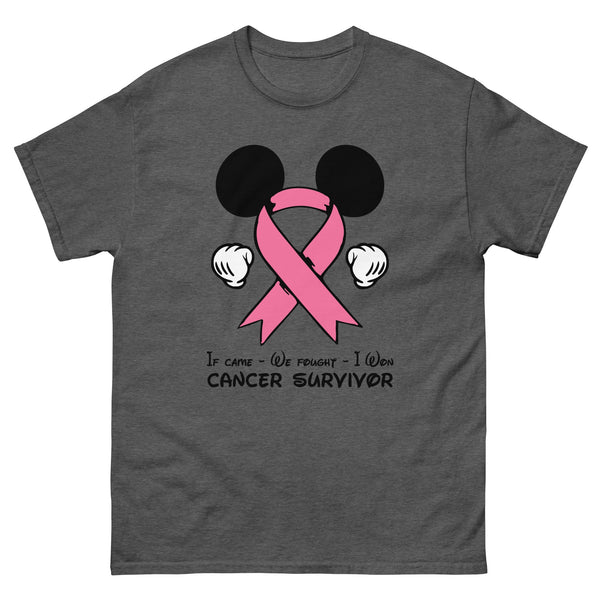 Breast Cancer Mouse Light Pink Ribbon Tee - JohnVsGBMDark HeatherS