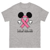 Breast Cancer Mouse Light Pink Ribbon Tee - JohnVsGBMSport GreyS