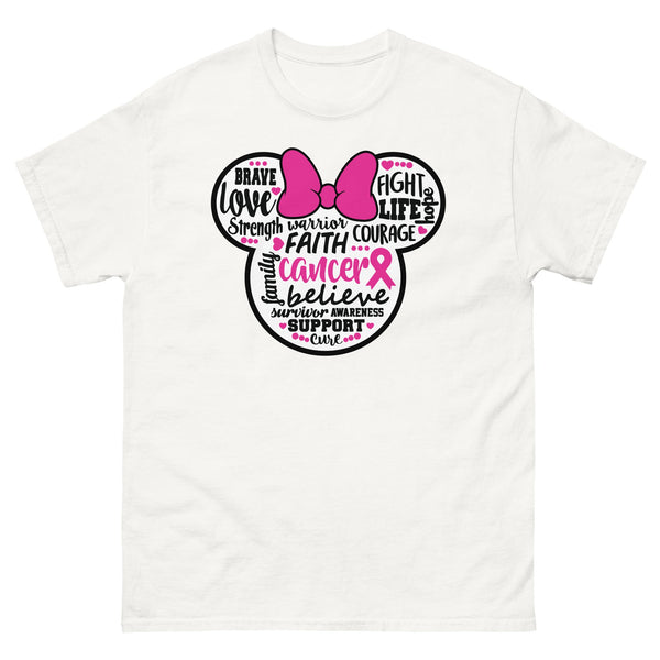 Breast Cancer Mouse Pink Bow Tee - JohnVsGBMWhiteS