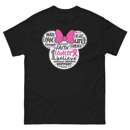 Breast Cancer Mouse Pink Bow Tee - JohnVsGBMBlackS