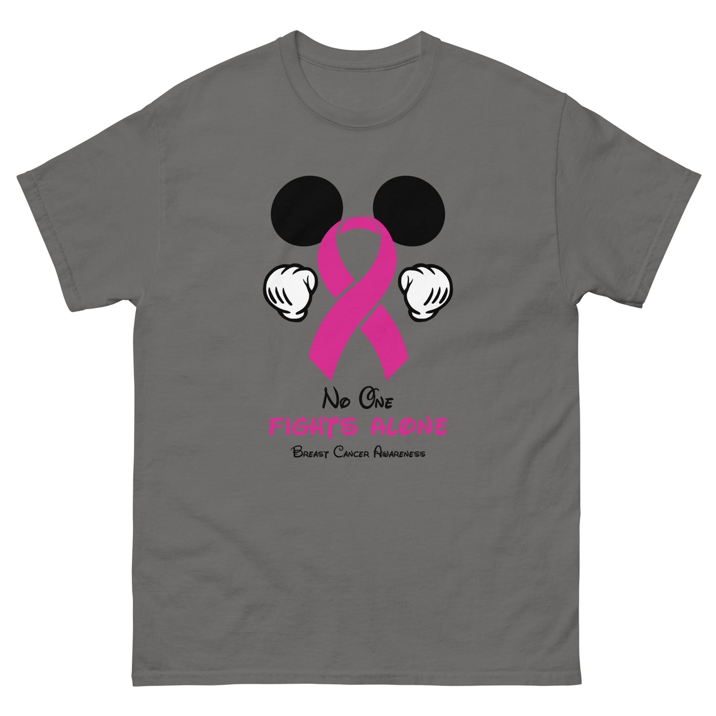 Breast Cancer Mouse Pink Ribbon Tee - JohnVsGBMCharcoalS