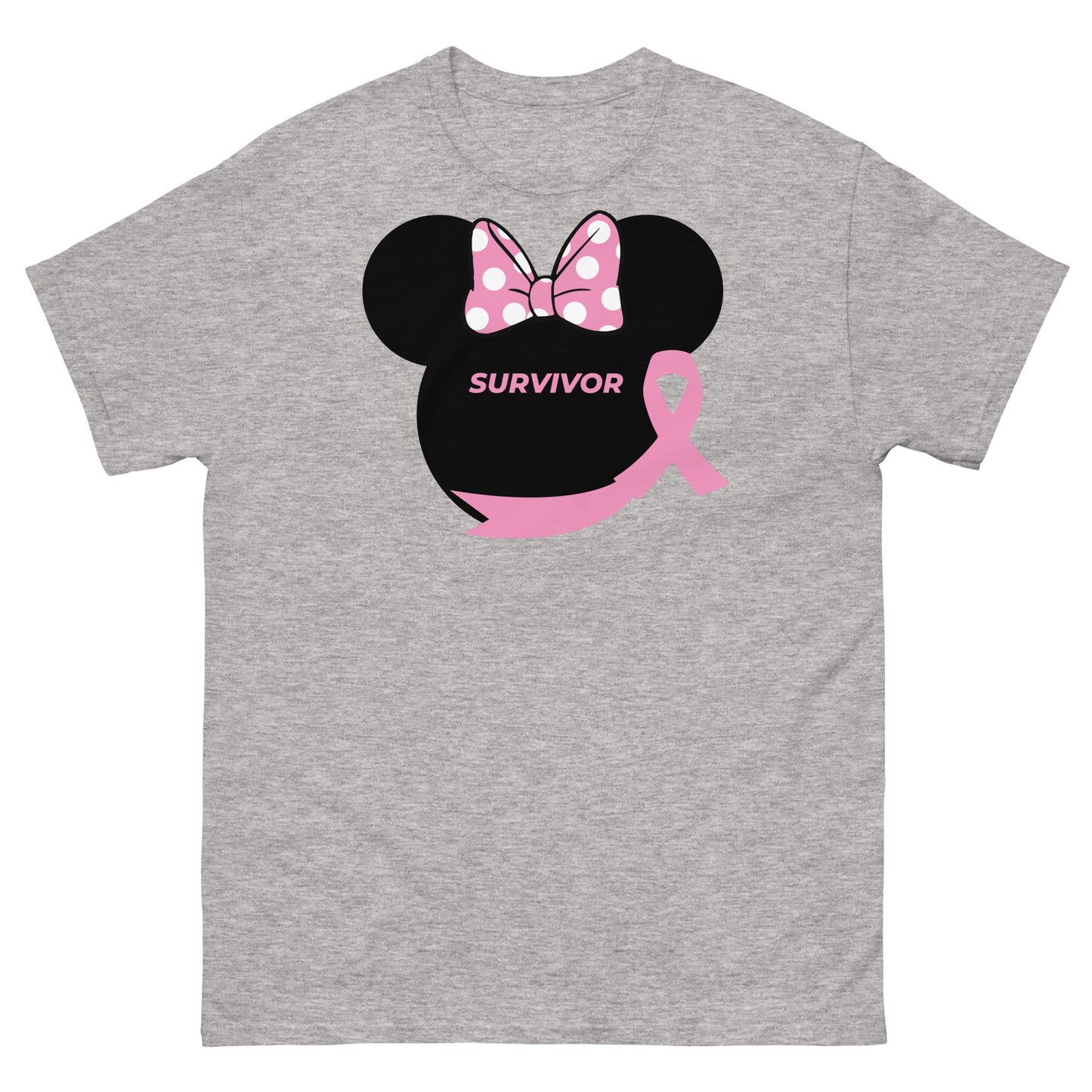 Breast Cancer Mouse Survivor Tee - JohnVsGBMSport GreyS