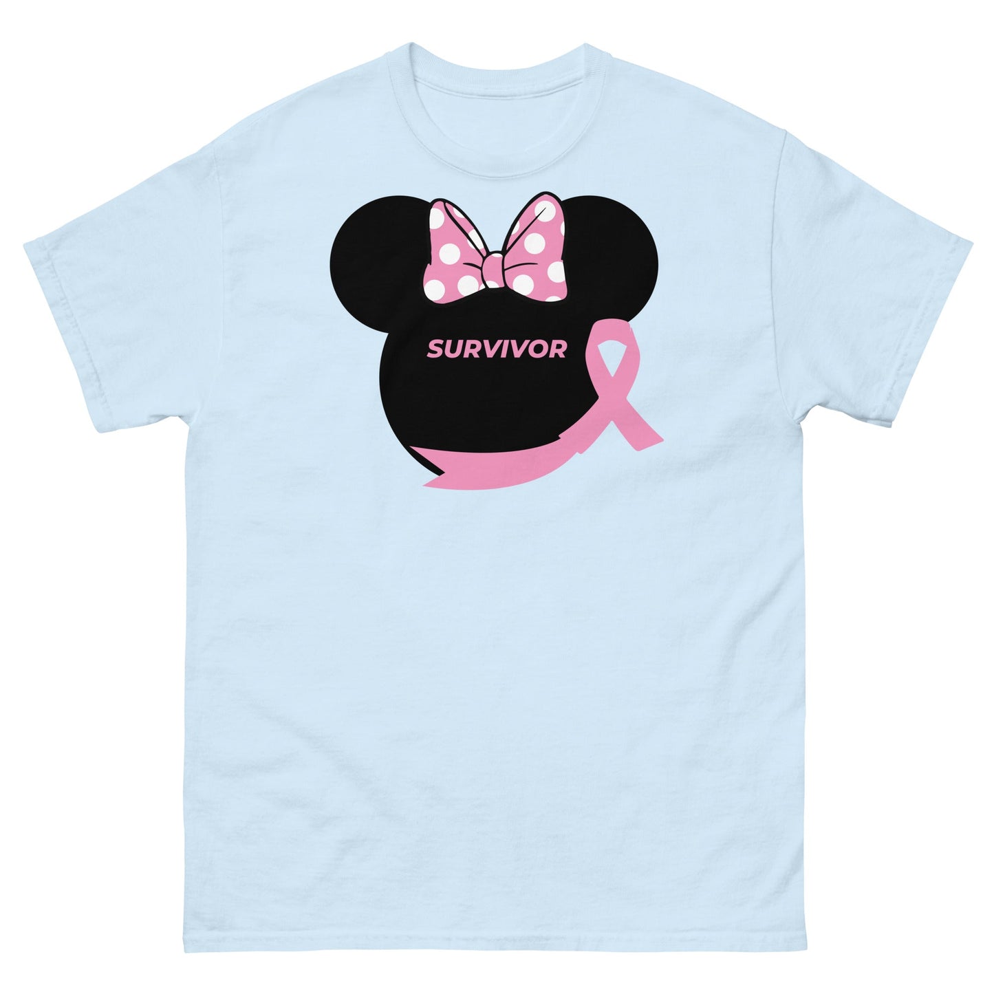 Breast Cancer Mouse Survivor Tee - JohnVsGBMLight BlueS