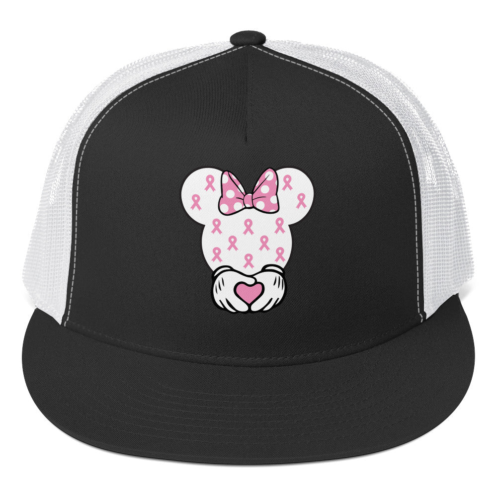 Breast Cancer Mouse Themed Cap - JohnVsGBMBlack/ White