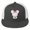 Breast Cancer Mouse Themed Cap - JohnVsGBMCharcoal/ White