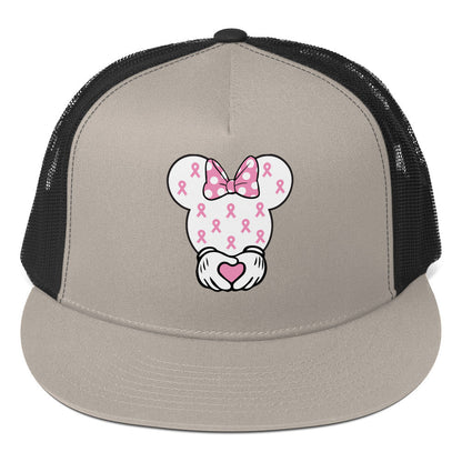 Breast Cancer Mouse Themed Cap - JohnVsGBMSilver/ Black