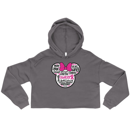 Breast Cancer Mouse White Crop Hoodie - JohnVsGBMStormS