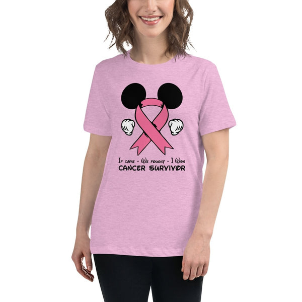 Breast Cancer Mouse Women's Light Pink Tee - JohnVsGBMHeather Prism LilacS