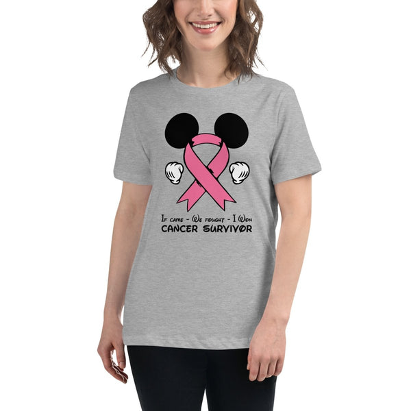 Breast Cancer Mouse Women's Light Pink Tee - JohnVsGBMAthletic HeatherS