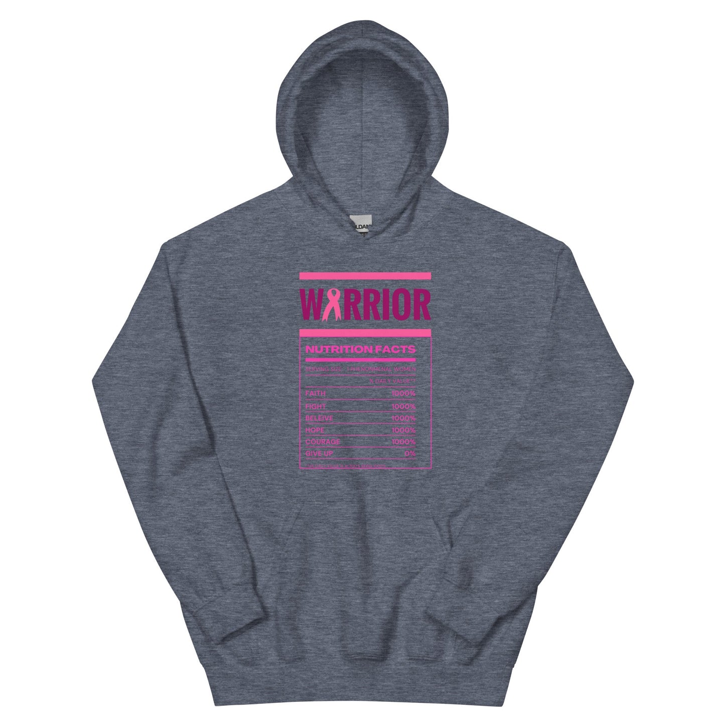 Breast Cancer Nutritional Facts Hoodie - JohnVsGBMHeather Sport Dark NavyS