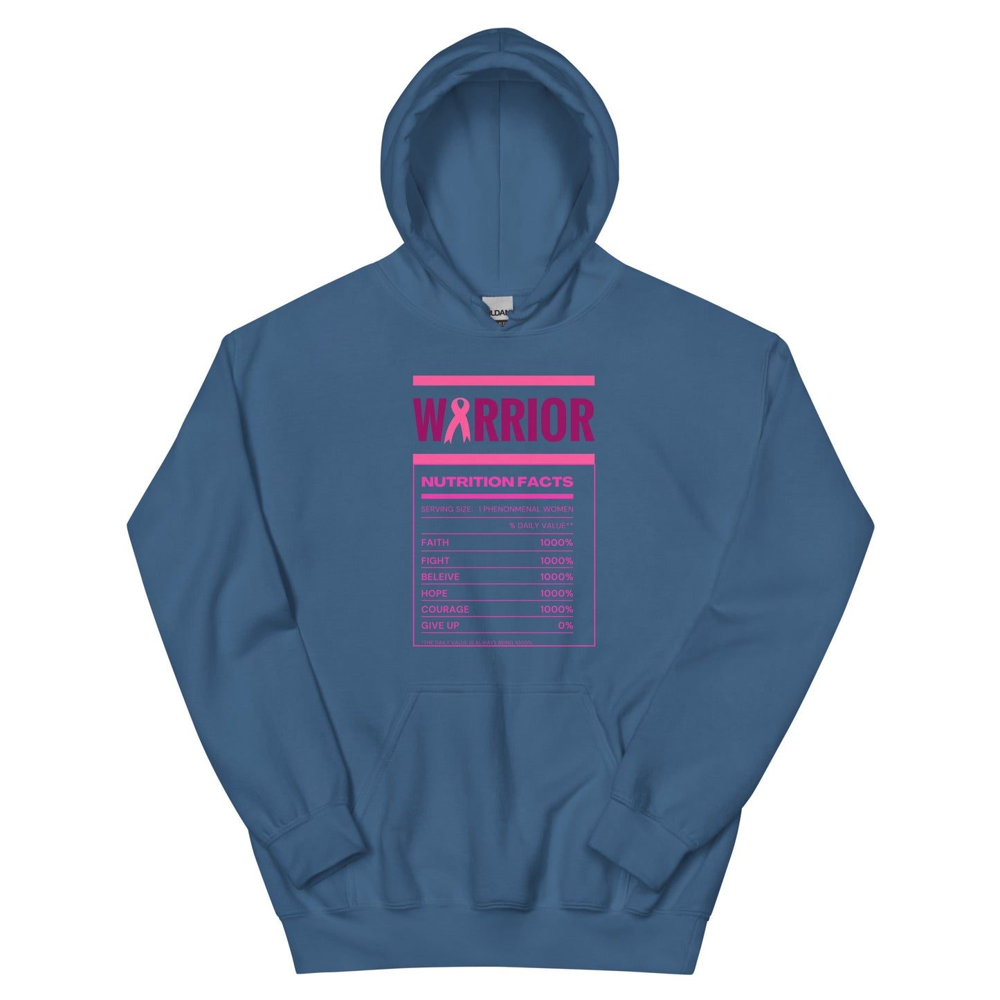 Breast Cancer Nutritional Facts Hoodie - JohnVsGBMIndigo BlueS