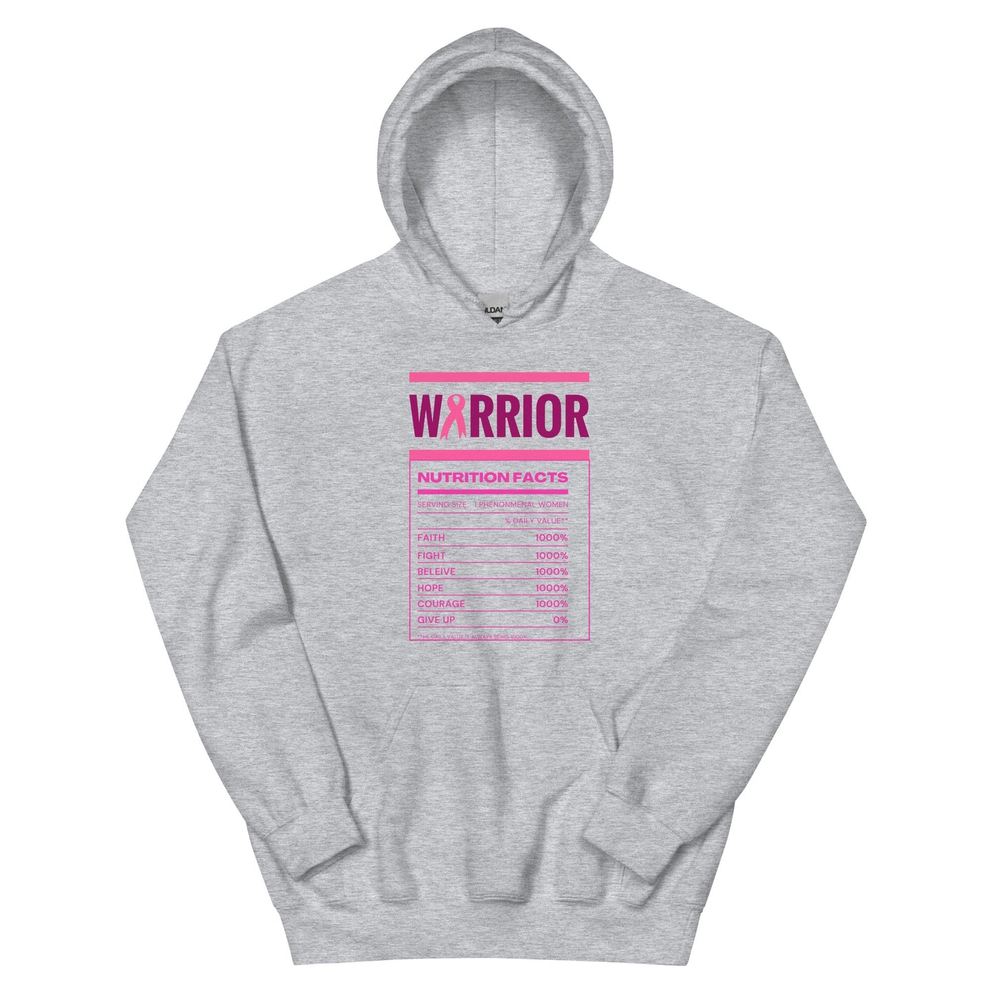 Breast Cancer Nutritional Facts Hoodie - JohnVsGBMSport GreyS