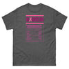 Breast Cancer Nutritional Facts Tee - JohnVsGBMDark HeatherS