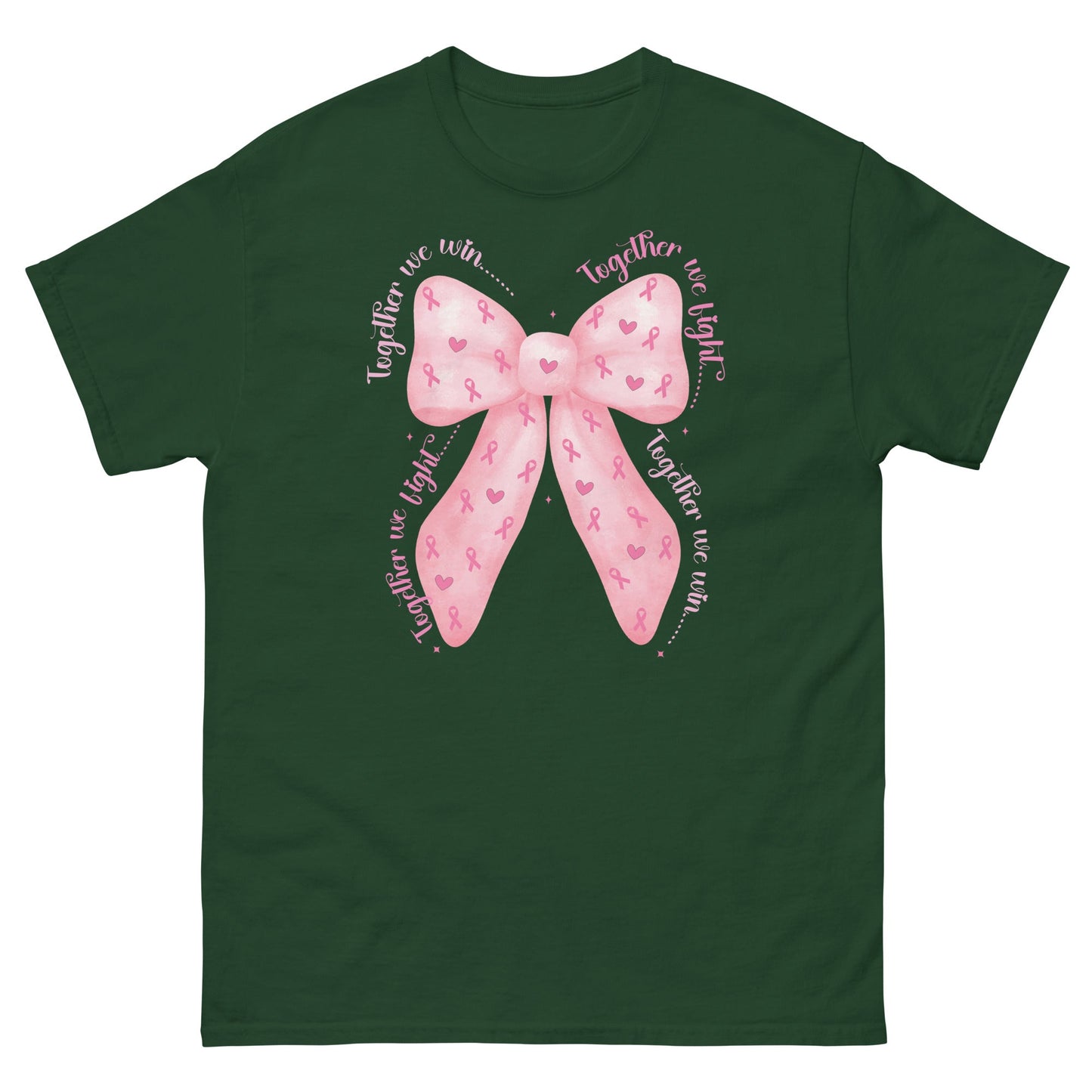 Breast Cancer Ribbon Tee - JohnVsGBMForest GreenS