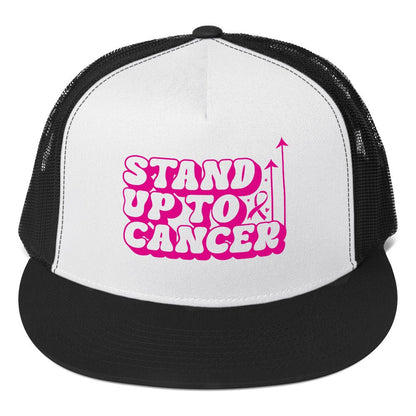 Breast Cancer Stand Up Trucker Cap - JohnVsGBMBlack/ White/ Black