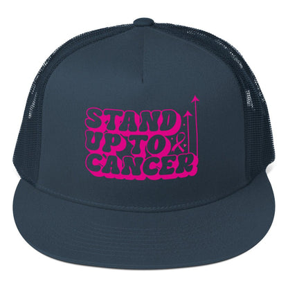 Breast Cancer Stand Up Trucker Cap - JohnVsGBMNavy