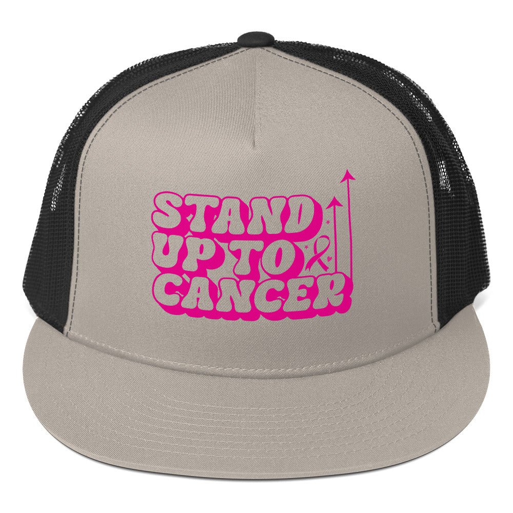 Breast Cancer Stand Up Trucker Cap - JohnVsGBMSilver/ Black