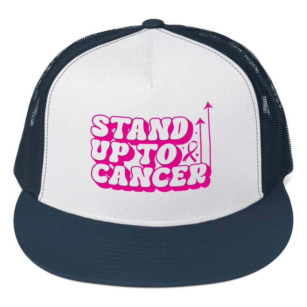 Breast Cancer Stand Up Trucker Cap - JohnVsGBMNavy/ White/ Navy