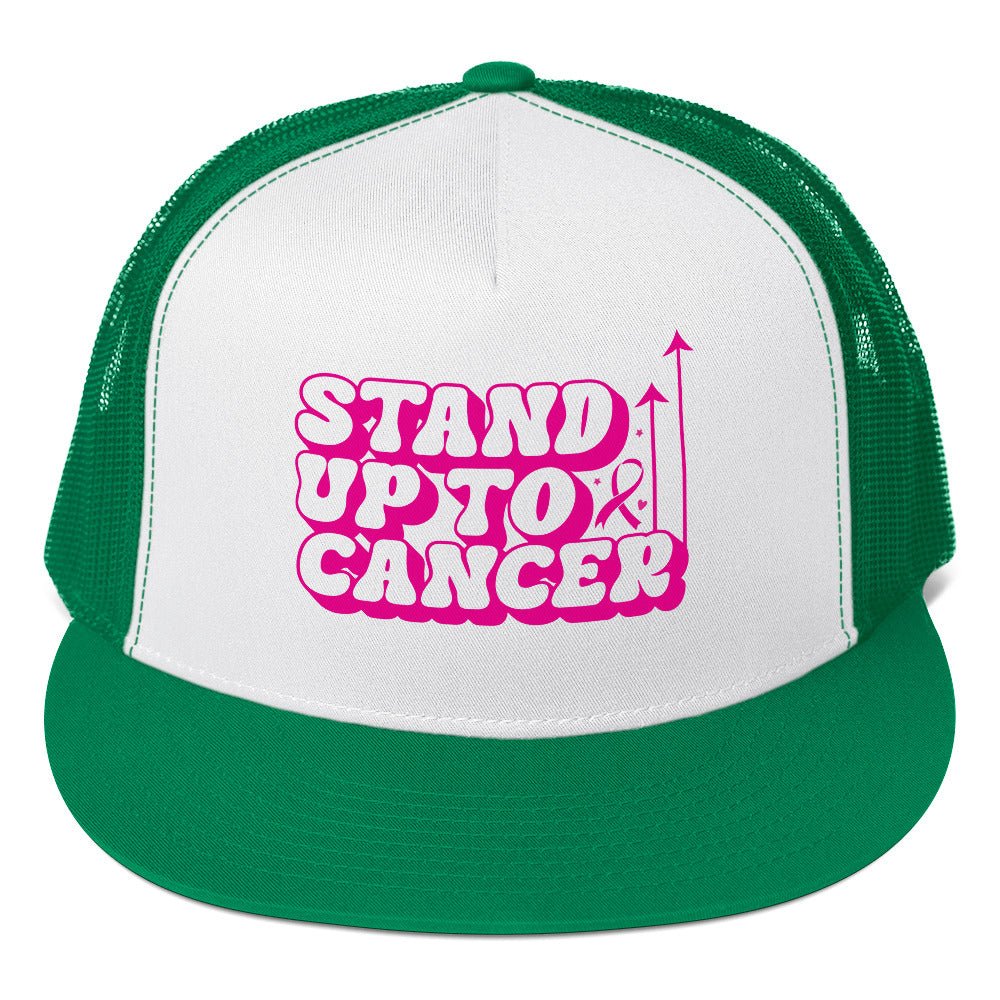 Breast Cancer Stand Up Trucker Cap - JohnVsGBMKelly/ White/ Kelly