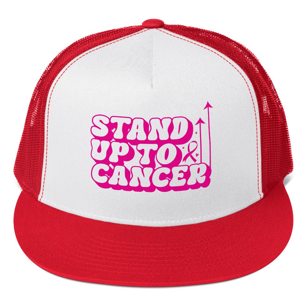 Breast Cancer Stand Up Trucker Cap - JohnVsGBMRed/ White/ Red