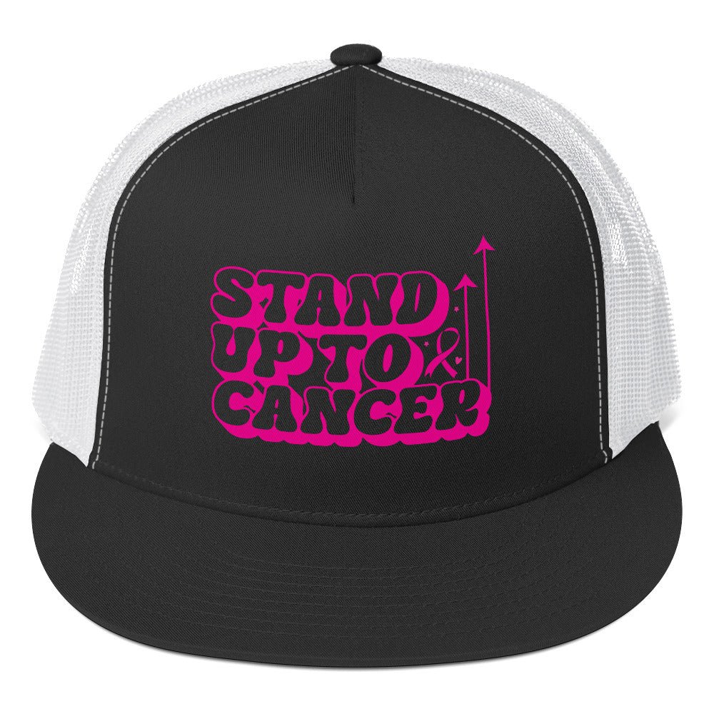 Breast Cancer Stand Up Trucker Cap - JohnVsGBMBlack/ White