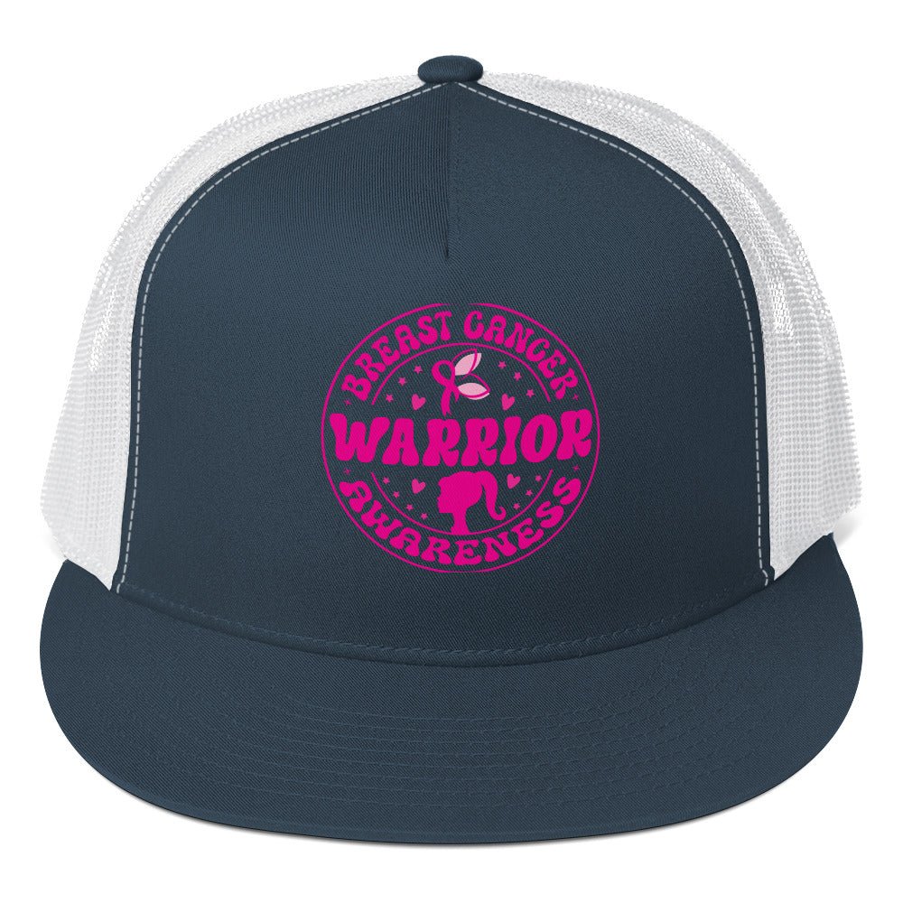 Breast Cancer Trucker Cap - JohnVsGBMNavy/ White