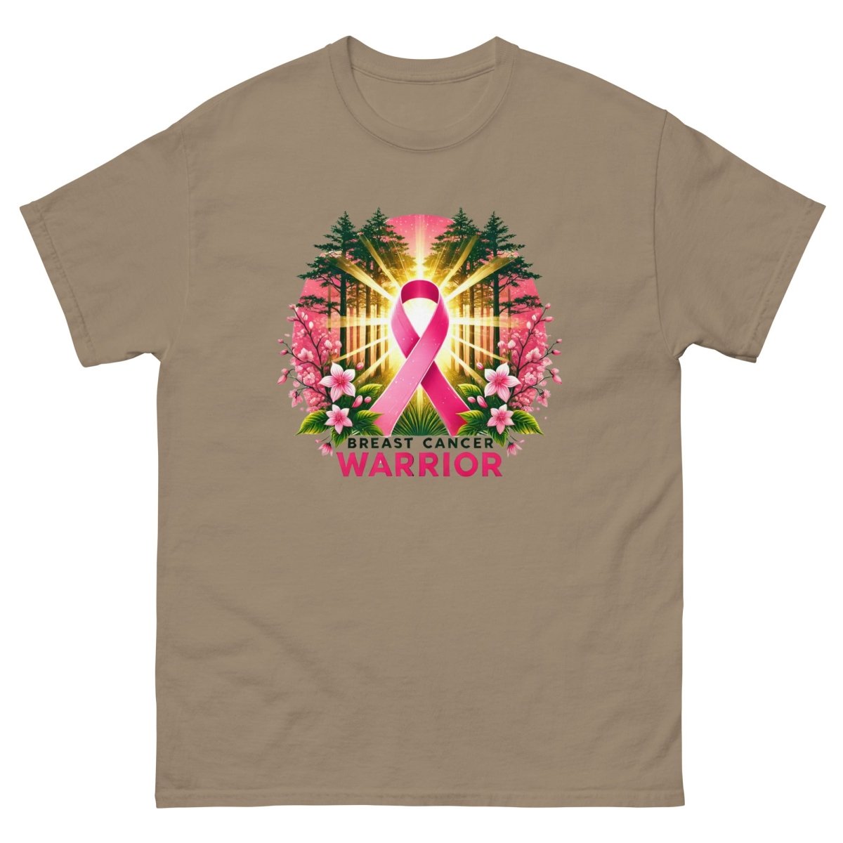 Breast Cancer Warrior Forest Tee - JohnVsGBMBrown SavanaS