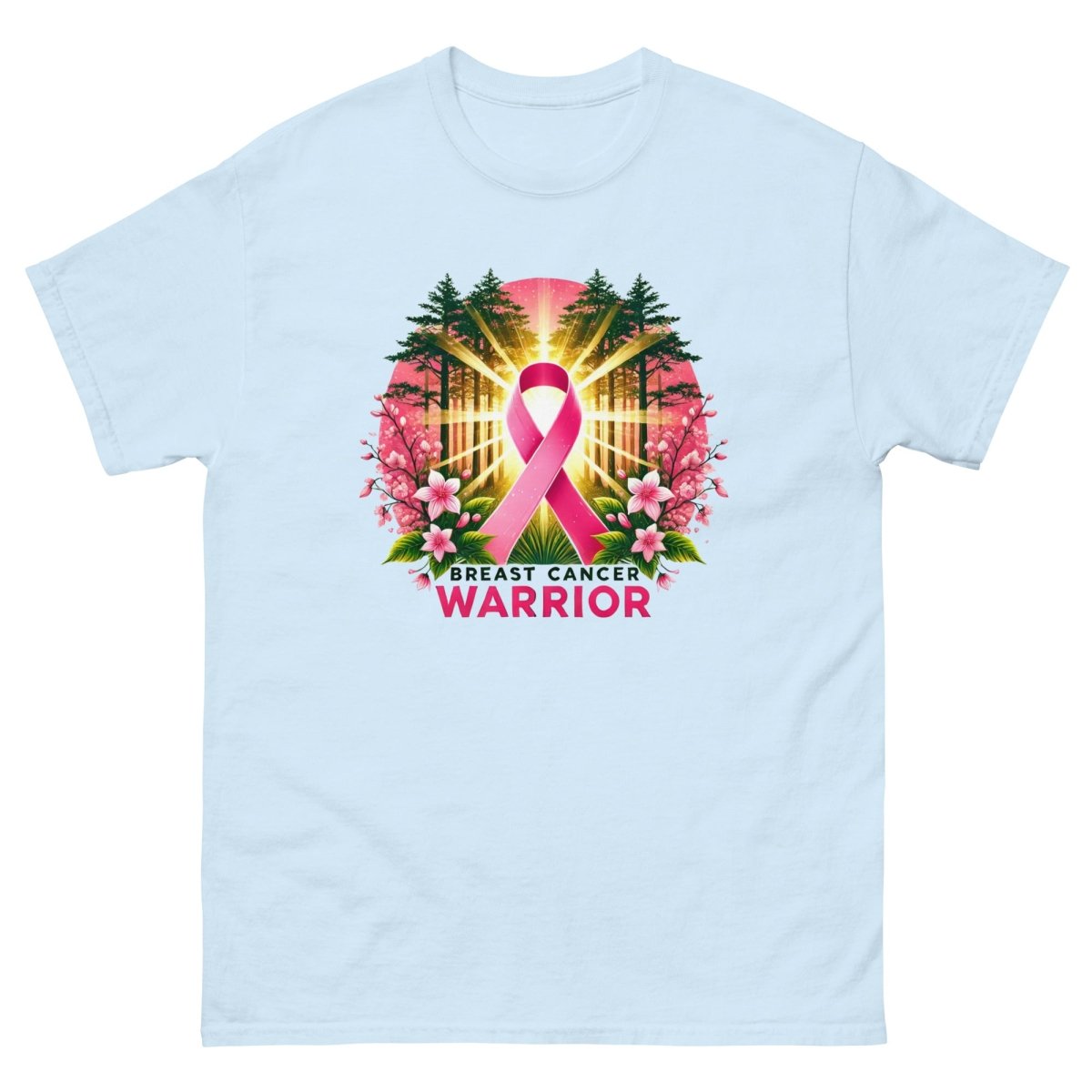 Breast Cancer Warrior Forest Tee - JohnVsGBMLight BlueS